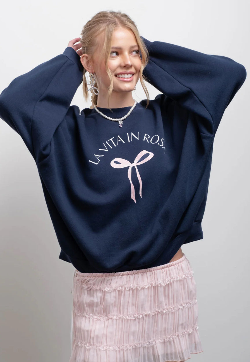 Bow Graphic Crew Neck