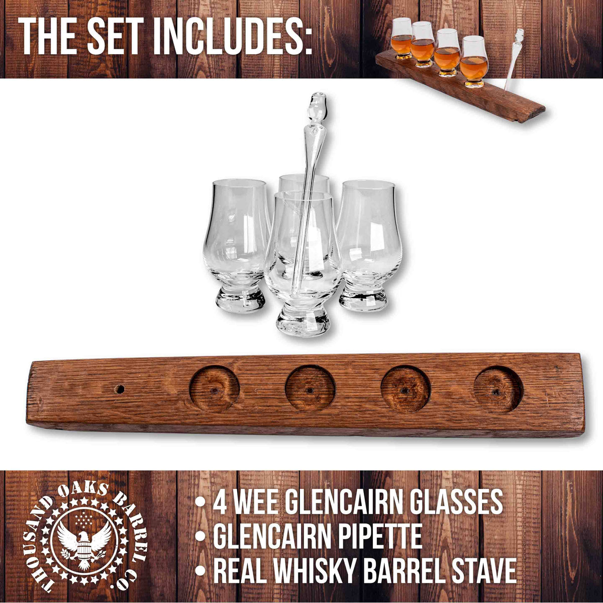 Glencairn Whisky Stave Flight Set