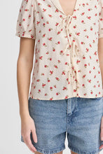 Ichi Rosey Tie Front Top