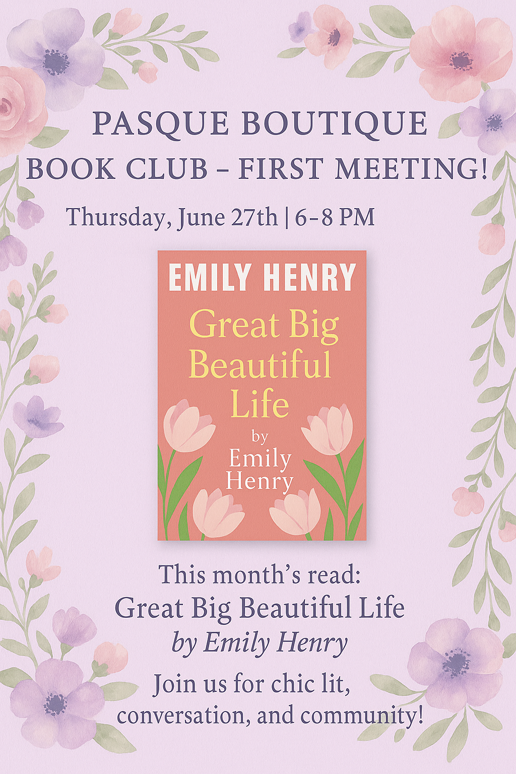 Boutique Book Club Registration - June