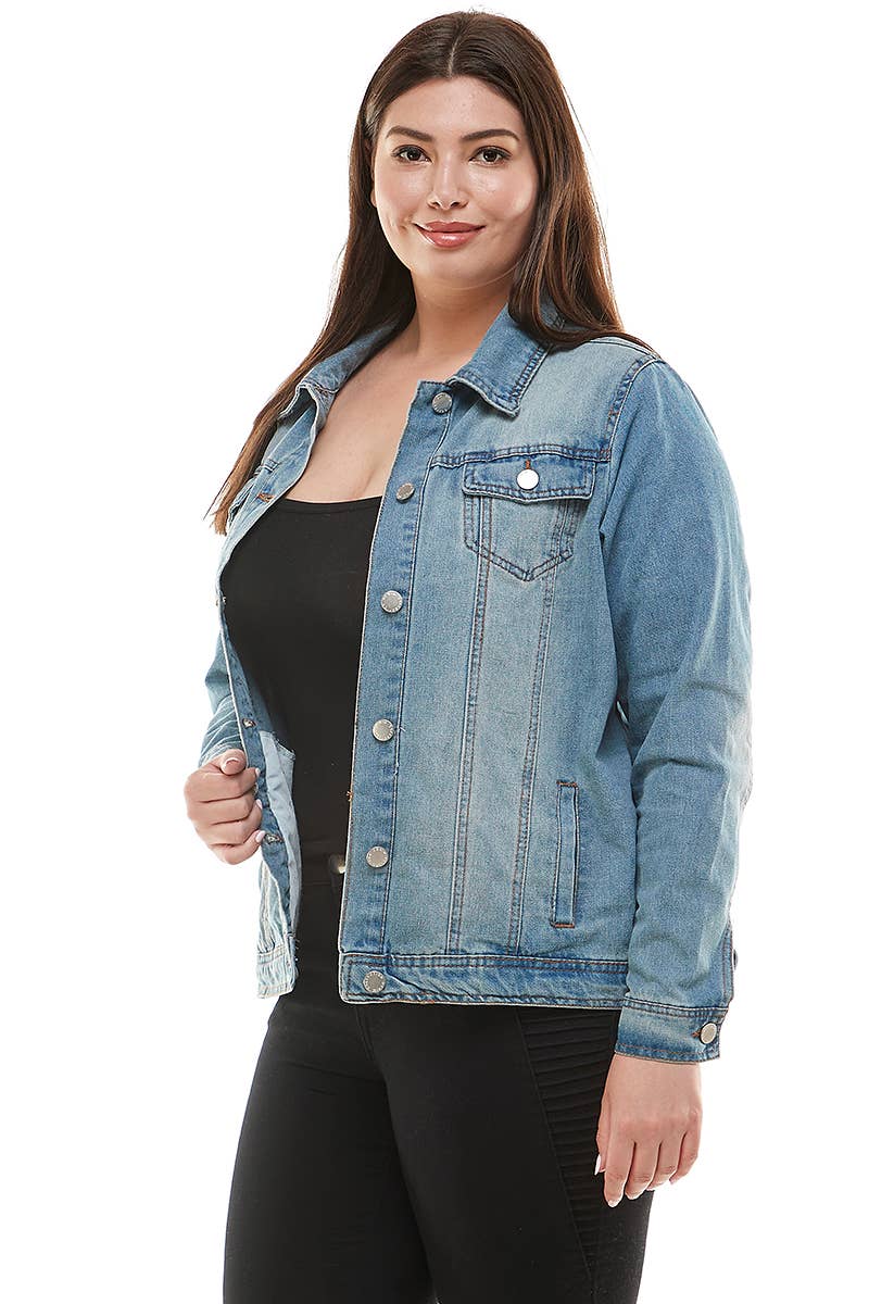 Medium was plus size denim jacket