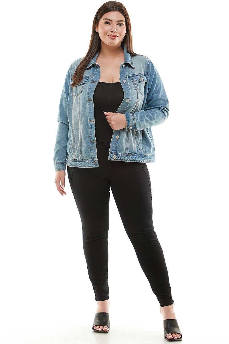 Medium was plus size denim jacket