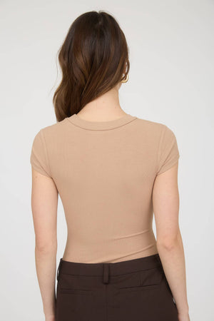 SHORT SLEEVE KNIT BODYSUIT