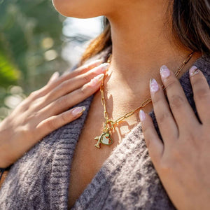 Stainless Steel Paperclip Carabiner Charm Holder Necklace