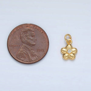 24K Gold Filled Mini CZ Daisy Flower Charm | AC164