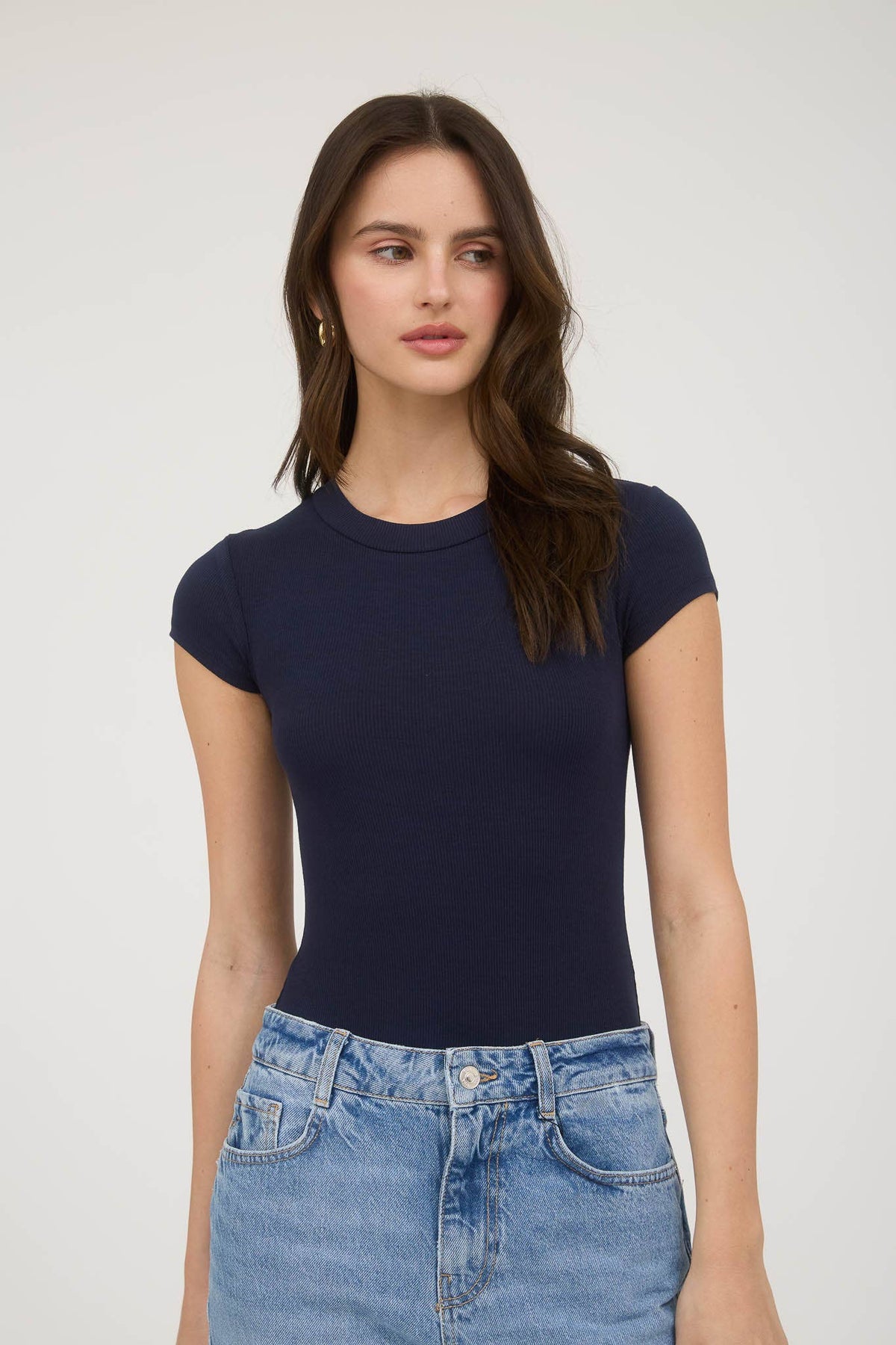 SHORT SLEEVE KNIT BODYSUIT