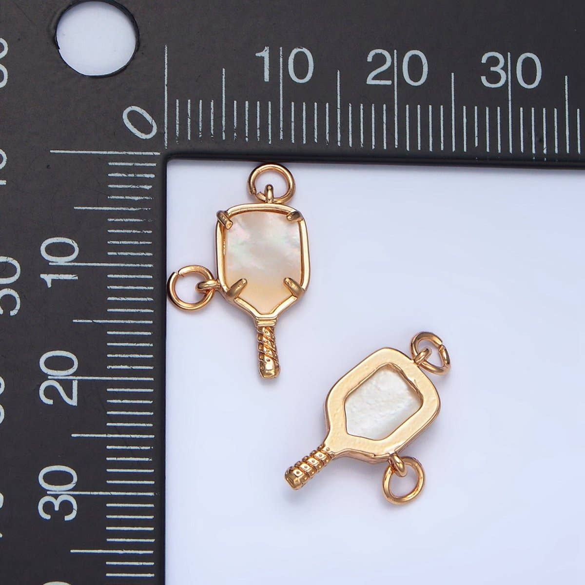 24K Gold Filled Shell Pearl Pickle Ball Sports Connector | F135