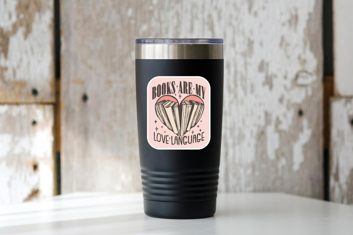 Books Are My Love Language Sticker - book shop, reading