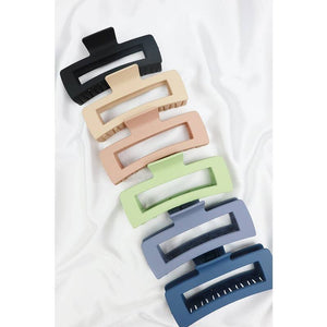 Matte Jumbo Cut Out Rectangle Hair Claw