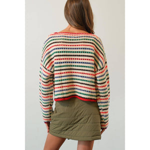 HF24F772-Multi-Color Striped Sweater