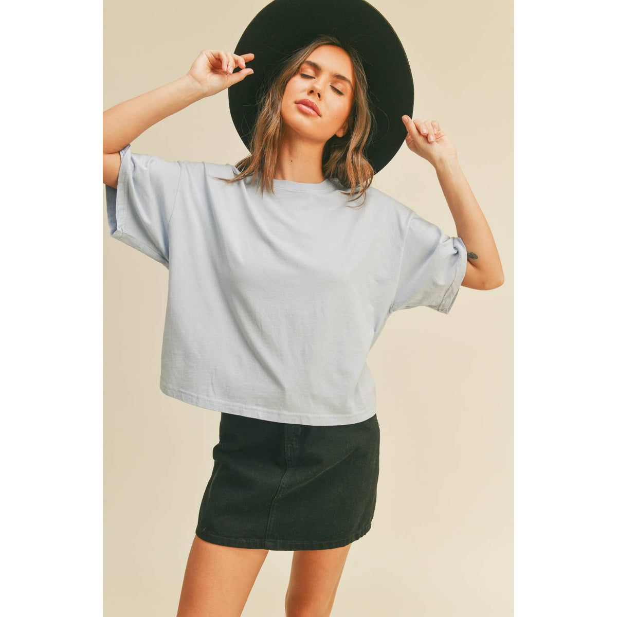 Blank Long Crop Tee