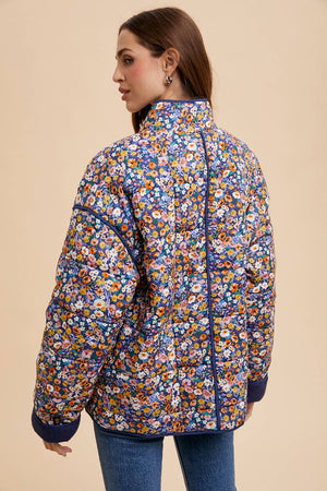 QUILTED PUFFER FLORAL JACKET