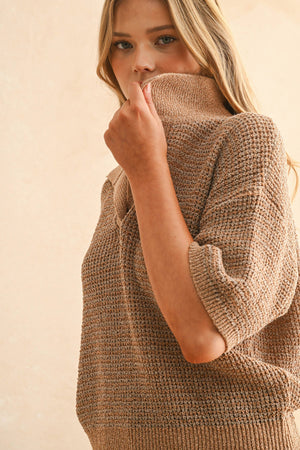 T4519   MULTI COLOR COLLARED KNITTED TOP