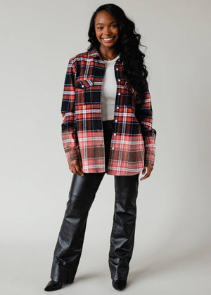 Black, Rust & Blue Plaid Flannel