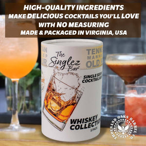 Singlez Bar Whiskey Collection- 5-Pack Single Serve Mixers