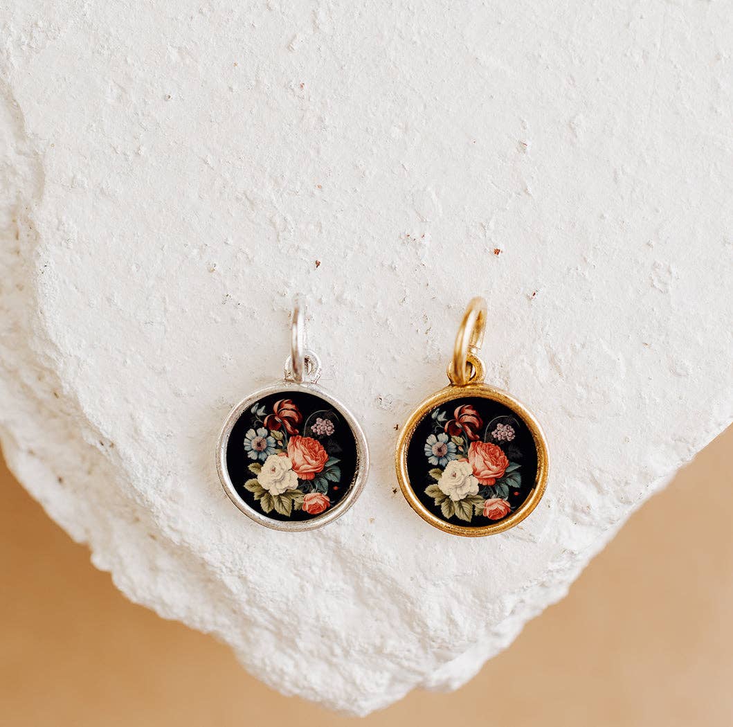 Florence Flower Charm Pendant Necklace Gold or Silver