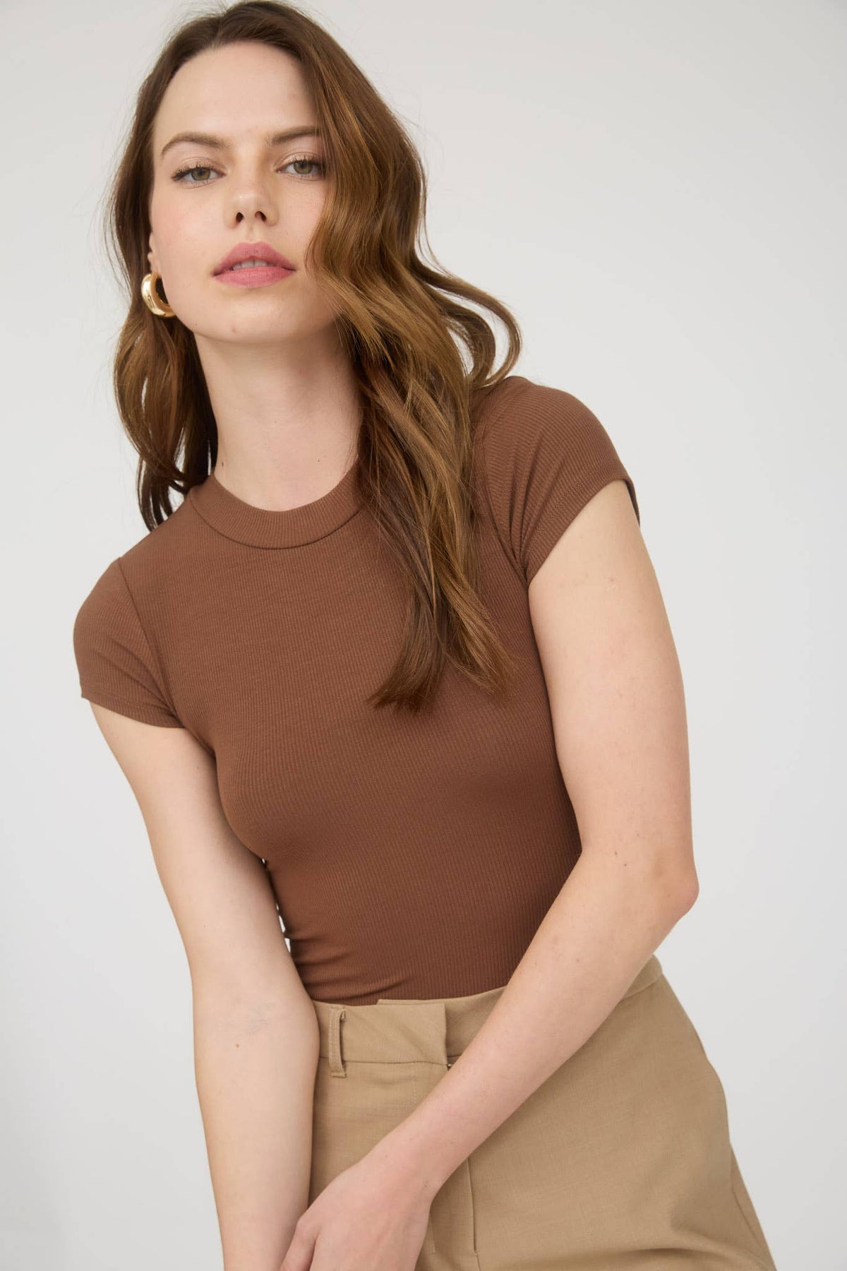 SHORT SLEEVE KNIT BODYSUIT