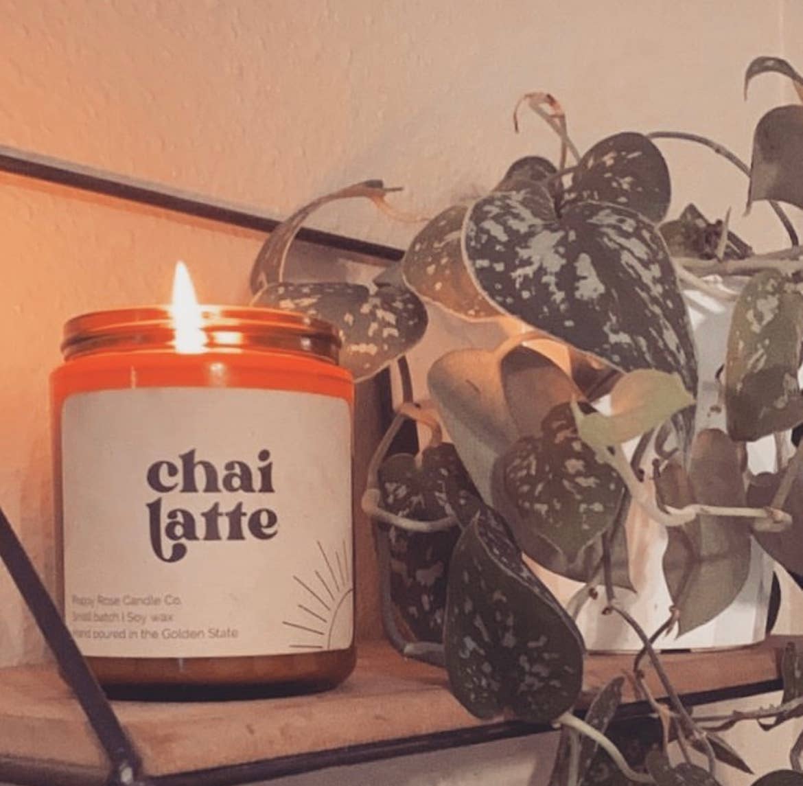 Chai Latte - 8 oz coconut soy candle amber jar - Pasque Boutique