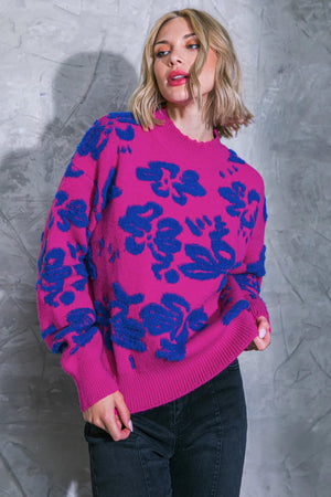 Pink floral sweatshirt - Pasque Boutique